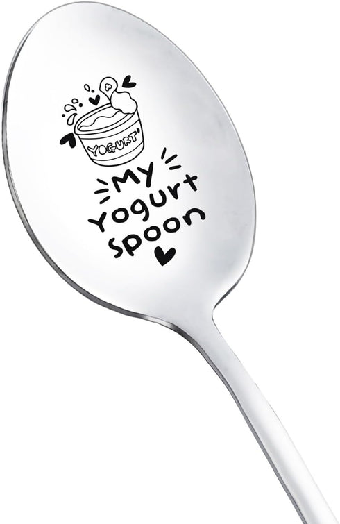 My Yogurt Spoon Gift for Yogurt Lover Women Men Birthday Christmas Gift for Son Sister Yogurt Spoons Gifts for Husband Mom Grandma Funny Engraved ...
