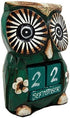 Hand Made Wood Artisans "Burung Hantu" Green Hypnosis Forest Owl Desktop Calendar Figurine 4.5"H...