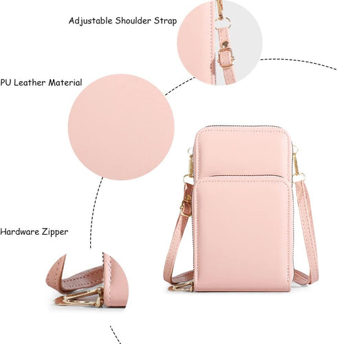 KAKKOII Small Crossbody Cell Phone Purse for Women, Leather Shoulder Handbag Multi-pocket Wallet Purse with Credit Card Slots...