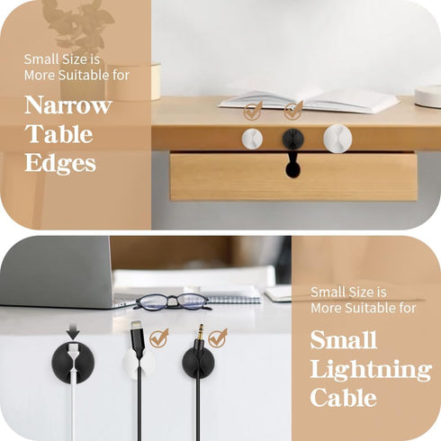 Cable Clips White 9 PCS, Phone Charger Cord Holder, Cable Cord Management for Desk, Office and Nightstands, Mixed Sizes......