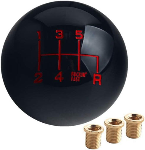 DEWHEL Fing Fast Shift Knob 6 Speed Short Throw Shifter M12x1.25 M10x1.5 M10x1.25 M8x1.25 (Black)...