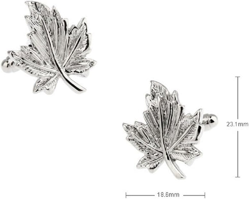 Maple Leaf Leaves Pair Cufflinks in a Presentation Gift Box & Polishing Cloth...