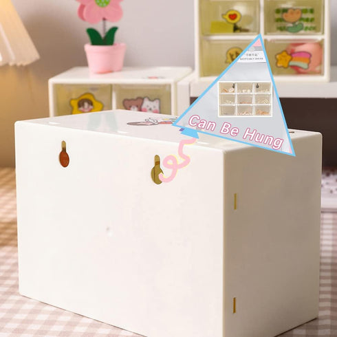 9 Mini Drawer Sticker Storage Organizer, Desk Craft Organizer with Drawers, Small Desktop Drawer Storage Organizer Removable, Plastic Organizer Bo...