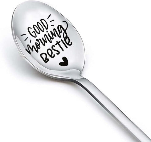 Bestie Best Friend Spoon Gifts for Women Teen Girls Good Morning Bestie Spoons for Best Friends Christmas Birthday Gift for BFF Friendship Gifts C...