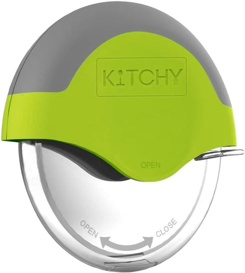 Kitchy Pizza Cutter Wheel with Protective Blade Cover, Ergonomic Pizza Slicer (Green)...