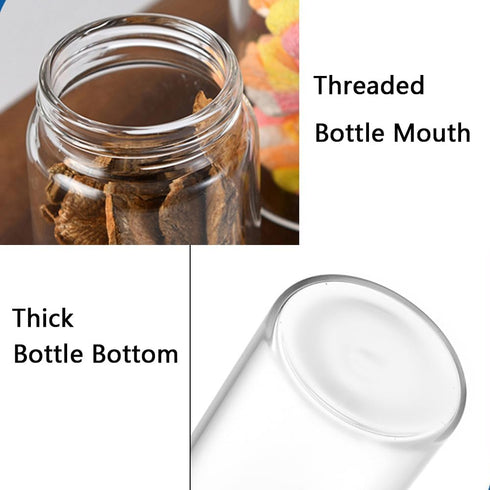 Oidium Small Glass Jars with Airtight Lids,4-Pack 3 oz Glass Jars with Bamboo Lids,Coffee Bean Storage.Small Mason Jars For Flour,Sugar,Spices,Tea...