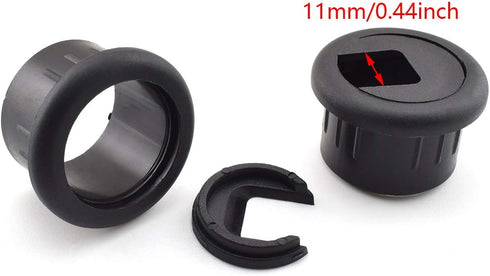 SDTC Tech 3-Pack 1 inch Desk Hole Wire Grommet Black Plastic Cable Cord Cover Organizers...