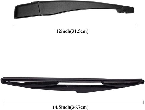 Rear Windshield Wiper Arm & Wiper Blade Set for Dodge Caravan Chrysler Town & Country 2008-2009 Replace OEM # 42783,68078306AA,55077097AC...