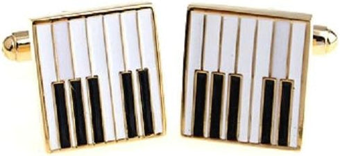 Piano Keys Music Pair Cufflinks in a Presentation Gift Box & Polishing Cloth...