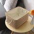 TheWarmHome Decorative Basket Rectangular Fabric Storage Bin Organizer Basket with Handles for Clothes Storage (Beige, Medium-1Pack,13.8L*9.8W*6.7...