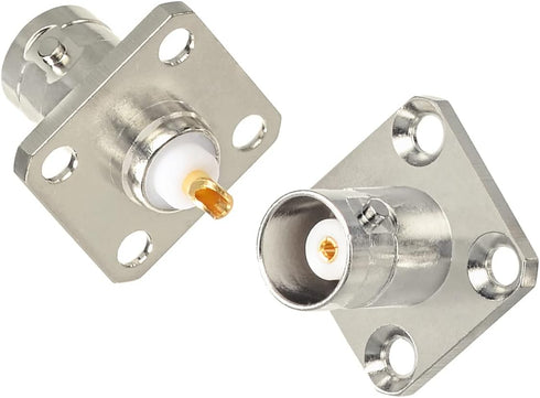 Superbat BNC Connectors BNC Female Jack 4 hole Flange Panel Chassis Mount Coaxial Solder Connector 5pcs...
