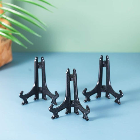 Artliving 4" Black Plastic Stand Cookie Holder Display Stand Place Card Holder Display Easels at Weddings, Birthday Party(24 Pack)...