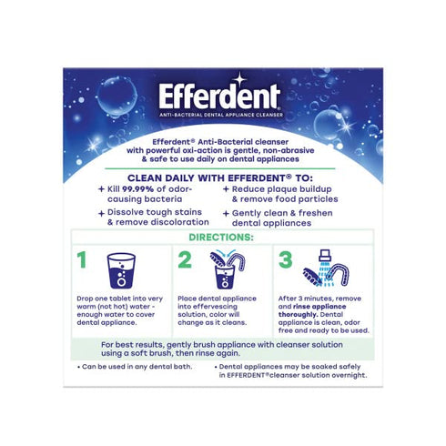 Efferdent Retainer Cleaning Tablets, Denture Cleaning Tablets for Dental Appliances, Minty Fresh & Clean, 44 Count (Pack of 2)...