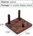 Walnut Crystal Display Stand Rock Display Holder Three-Peg Display Easel Stands for Fossil Coral Geodes Rock Mineral Agate M...