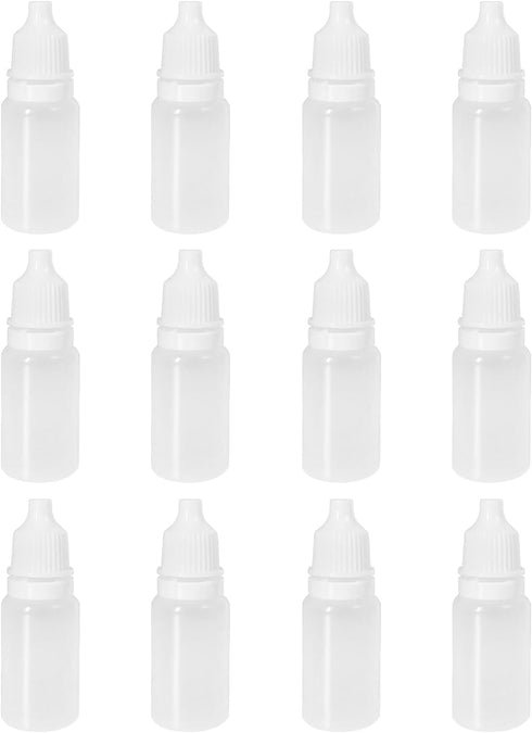 12pcs Eye Dropper Bottles, 10ml Plastic Squeezable Dropper Bottles, Eye Liquid Empty Bottles with Caps...