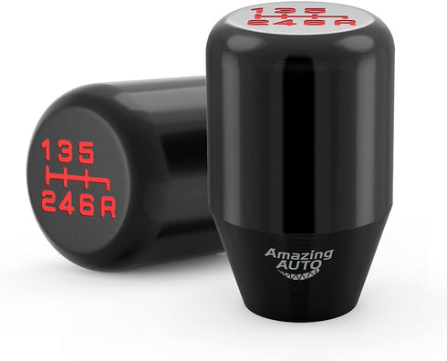 (Black) 6 Speed Weighted Manual Automatic Gear Shifter Shift Knobs Lever with 4 Adapters Fit Compatible with Manual Cars Most Automatic Cars...