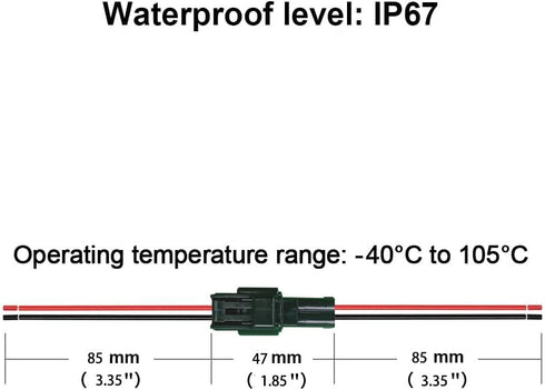 2 Pin Waterproof Connectors,16AWG Waterproof Electrical Car Auto Wire Connector,Male Female Quick Disconnect for Car Truck Motorcycle Marine Boat(...
