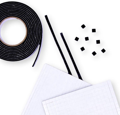 Craftelier - Foam Sticker Kit | Includes 1600 Squares, 160 Strips and 18mm x 2m Foam Tape - Double Sided Stickers | Different Thicknesses and Size...