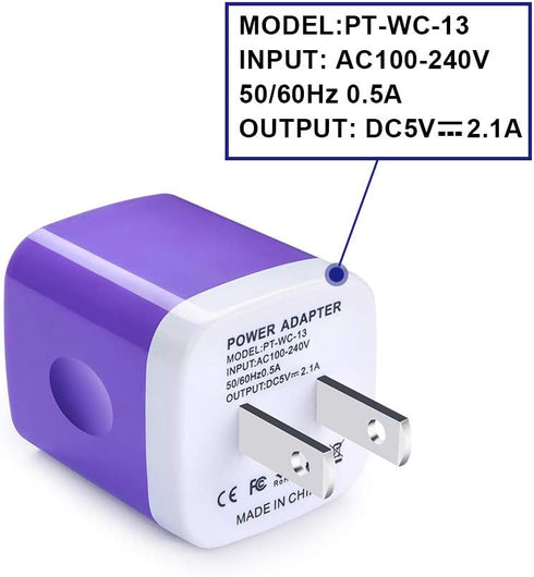 USB Charger Plug,Wall Charger,Charging Block,5-Pack 2.1A/5V Portable Power Cube Charger Adapter Compatible for iPhone 15/14/13/12/11 Pro Max/Xs Ma...
