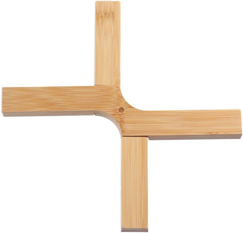 2PCS Trivet for Hot Pots and Pans Cooling Rack Non-Slip Pan Stand Cross Holder Bamboo Placemat Table Plate Foldable Pad Bowl Holder...