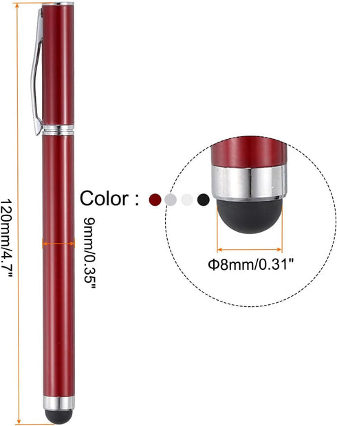 MECCANIXITY 4pcs Ballpoint Pen with Stylus Tip 2 in 1 Ink Pen & Fine Point Rubber Stylus Pens for All Capacitive Touch Screens Universal......