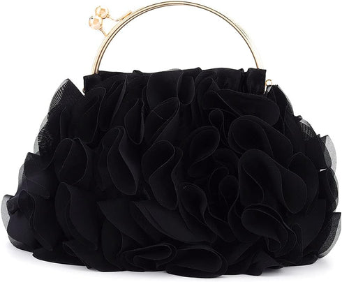 Yokawe Floral Clutch Purses for Women Satin Flower Evening Bag Party Prom Handbags...