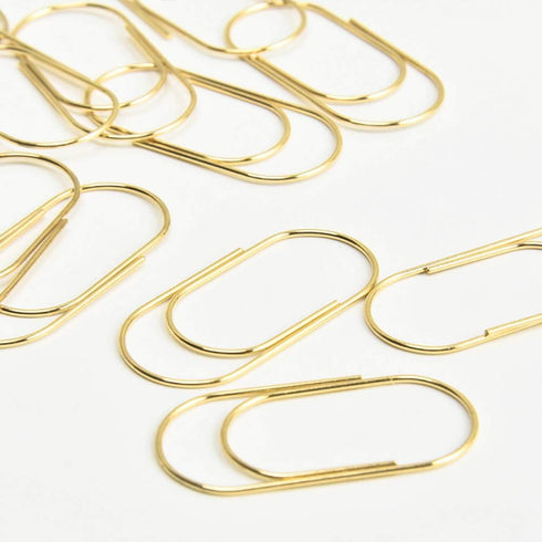 Gold Jumbo Paper Clips 20pcs Oversized Gold Paperclips 50mm/2 inch Non Skid Smooth Finish Steel Wire Office Supply Accessories...
