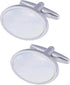 Oval White Mother of Pearl Cufflinks in Gift Box Cuff Links for Formal Business Wedding Anniversary Dress...