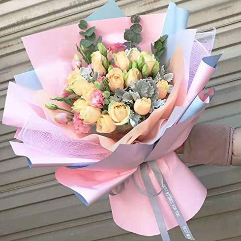 XICHEN 20 Sheets/Double-Sided Colors Flower Wrapping Paper,Waterproof Florist Bouquet Paper,DIY Crafts,Different Double-Sided Colors 58 x 58cm(22....