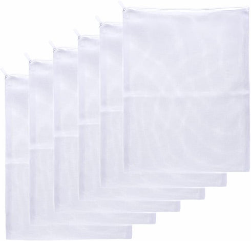 Aquarium Filter Bags Large - Reusable Fish Tank Filter Media Mesh Bags with Plastic Zipper (7.5 x 12 inch (6 Pack))...