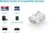 Monoprice Cat6 Plug Solid W/Insert 50U 100pcs/Bag...