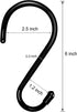 4 Pack Large S Hooks for Hanging Heavy Duty, 6 inch Non Slip Vinyl Coated Metal Closet S Hooks for Hanging Kitchen Utensil Pot Pan Cups Clothes Je...
