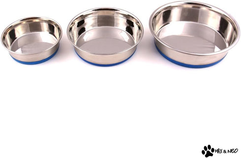 Max and Neo Heavyweight Non-Skid Rubber Bottom Stainless Steel Dog Bowl - We Donate a Bowl to a Dog Rescue for Every Bowl Sold (Small - 32oz - 6.5...