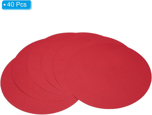 PATIKIL 7.9-inch Round Cardboard Paper, 40 Pcs Blank Disc Circles Slices for Party Decorations DIY Craft Arts Drawing Painting Writing, Red...