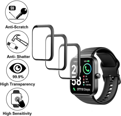 3D Screen Protector Compatible with SKG V7 Cyber and IDW15 1.8” Fitpolo Smart Watch...