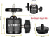 UTEBIT 2 Pack Mini Ball Head with 1/4" Hot Shoe Mount Adapter Max Load 5.5lb 360° Swivel Tripod Ball Head for DSLR Camera Camcorder, Light Bracket...