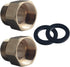 DEWHEL 2 Pack Brass Hose Bib Adapter Include Rubber Washer Compatible with Arrowhead 1-1/16" Fine Thread Female...