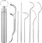 304 Stainless Steel Teeth Cleaning Tools Portable Metal Toothpicks Multi Functional Teeth Tools with Storage Tube for Men Women 7 Pcs...