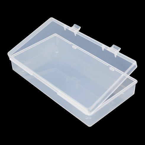 4 Pack Rectangular Clear Plastic Storage Containers Box with Hinged Lid for Beads and Other Small Craft Items (6.1 x 3.3 x 1.18 inch)...