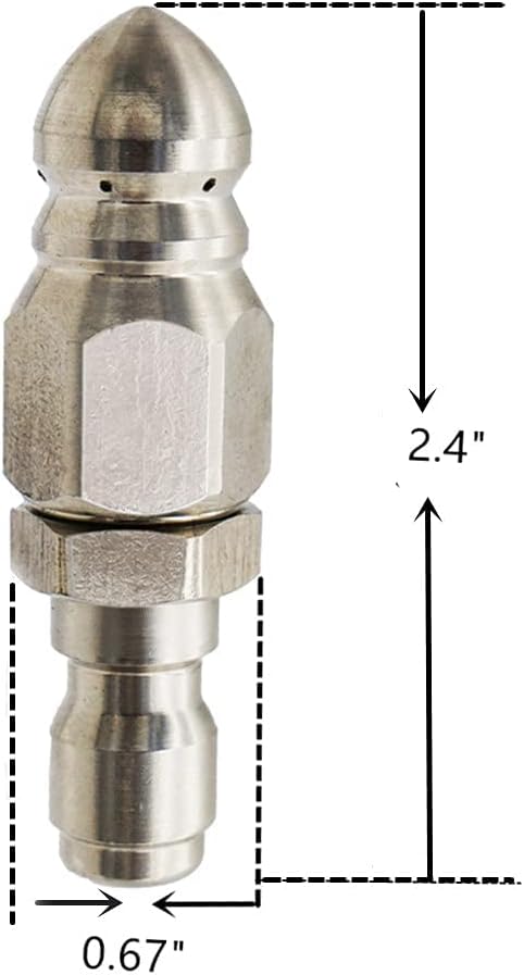 (2 Sets) Pressure Washer Sewer Jetter Nozzle with Stainless Steel, Mini Compact Durable Sewer Jet Nozzle,Pressure Drain Jetter Hose Nozzle,1/4'' Q...