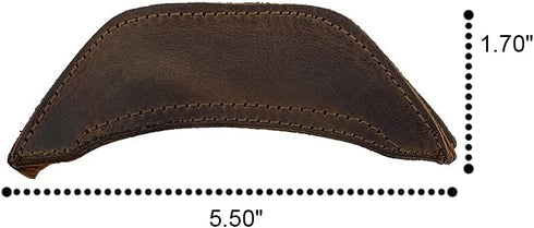 Rustic Leather Hot Handle Holder (Cast Iron Side Kick Potholder) Double Layered, Double Stitched and Handmade by Hide & Drink (Bourbon Brown)...