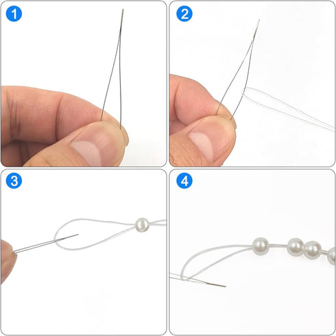 24 PCS Beading Needles for Jewelry Making, AFUNTA 6 Sizes Big Eye Beading Needles Stainless Bead Spinner Needles for Bracelet Necklace Making...