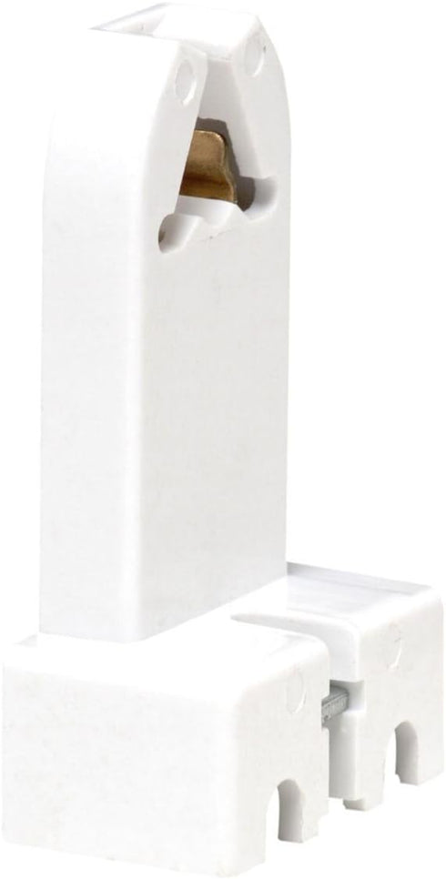 Leviton 390-1W Medium Base, Bi-Pin, Standard Fluorescent Lampholder, Pedestal, Screw Mount, Turn-Type, 2-Screw Terminal, White...
