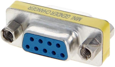 Fielect DB9 VGA Gender Changer 9 Pin Female to Female 2-Row Mini Gender Changer Coupler Adapter Connector for Serial Applications Blue Pack of 1...