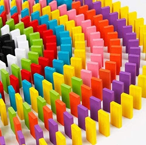 120pcs Wooden Dominos Blocks Set, Kids Game Educational Play Toy, Domino Racing Toy Game...