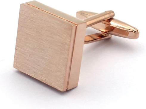 Brushed Square Rose Gold Cufflinks...