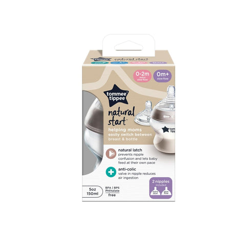 Tommee Tippee Baby Bottles, Natural Start Anti-Colic Baby Bottle with Slow Flow Breast-Like Nipple, 5oz, 0m+, Self-Sterilizing, Baby Feeding Essen...