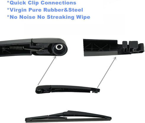 12 Inch rear windshield wipers Replacement for Mazda 3 Hatchback/Mazda 5/Mazda 6 2004-2018 OE:68197111AA 8524248020...