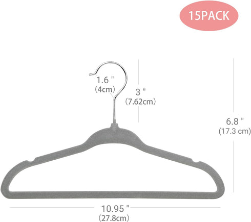 ManGotree Non-Slip Baby Velvet Clothes Hanger, Kids Coat Hanger with Swivel Hook and Notched Shoulder, Hanger for Children, Infant, Toddler Clothe...