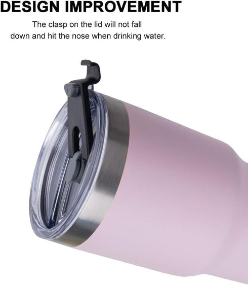koodee 30 oz Tumbler Lids, Fits for 30Oz YETI Rambler, Ozark Trail and More, 2 Pack Spill-proof Lids,Covers for 30 Ounce Tumbler,Cup (White)...